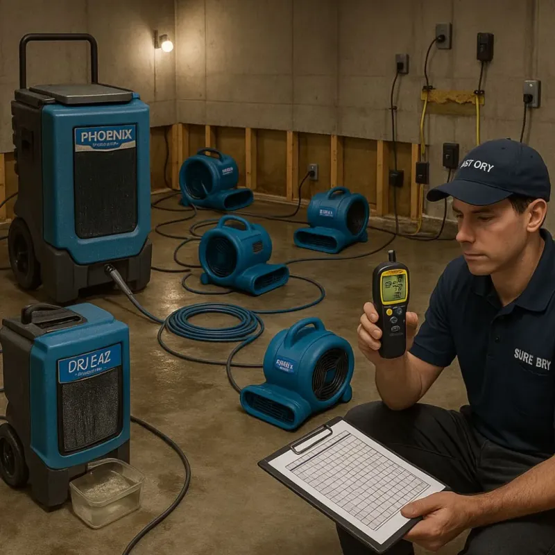 Structural Drying and Dehumidification process in Wakefield, NY